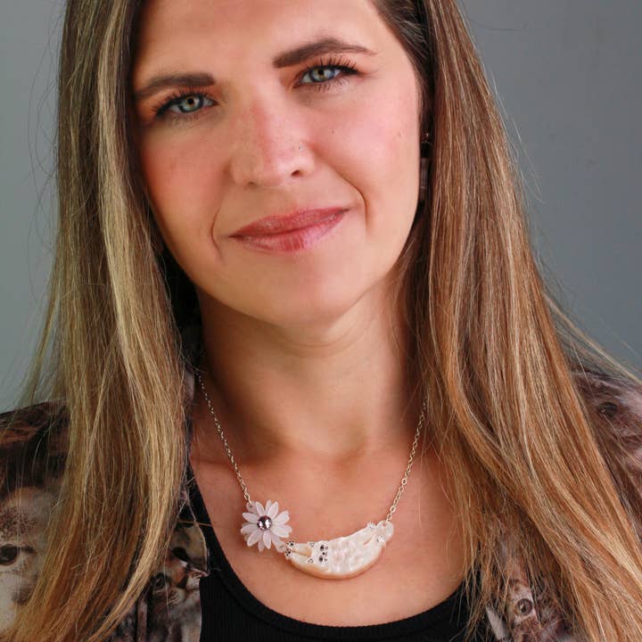 Little Moose - Wholesale Pendant/Charm Necklace - Cream Cat Necklace1