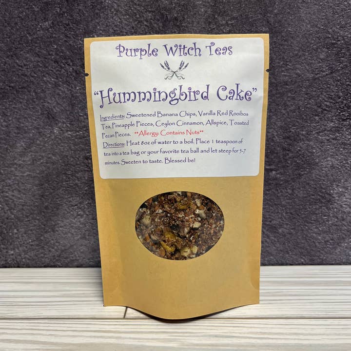 Hummingbird Cake -Crone/Grandmother Devotional Herbal Tisane for wholesale by Purple Witch Teas LLC