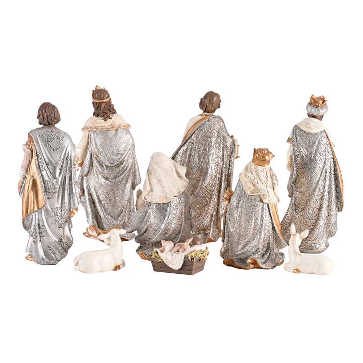 Dicksons - Wholesale Nativity Scene Decor - Nativity Family Wisemen Animal Gold7.75H2