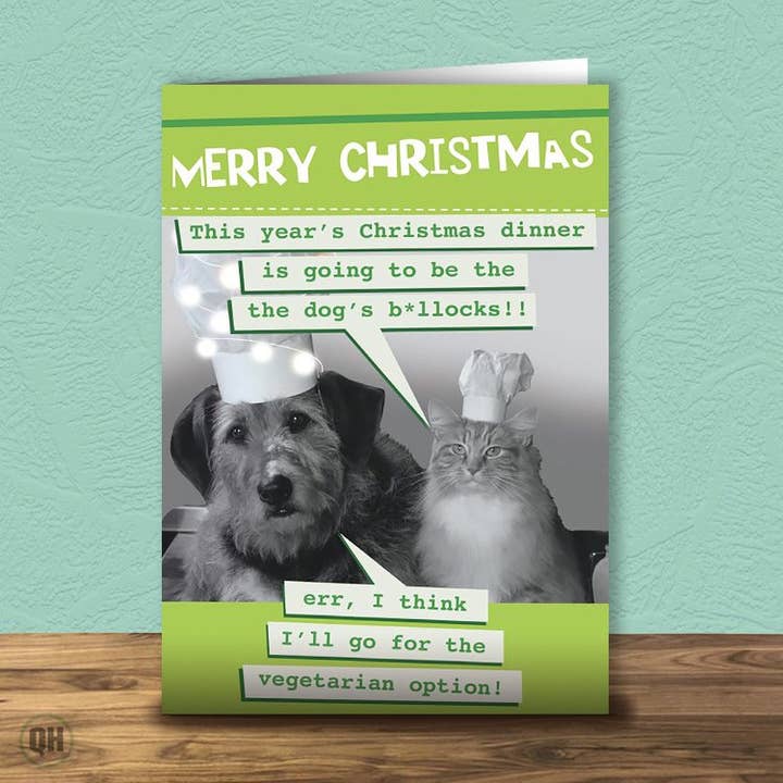 Dogs B*llocks Christmas Card Funny Christmas Card for wholesale by Quitting Hollywood
