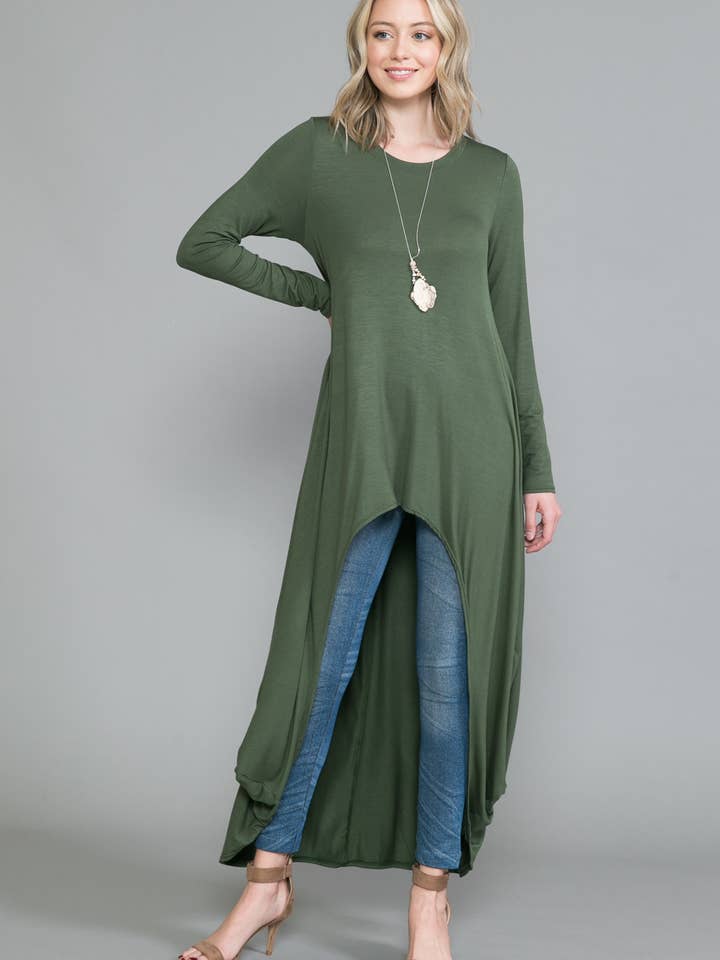 Long Sleeve High-Low Tunic for wholesale by Allium