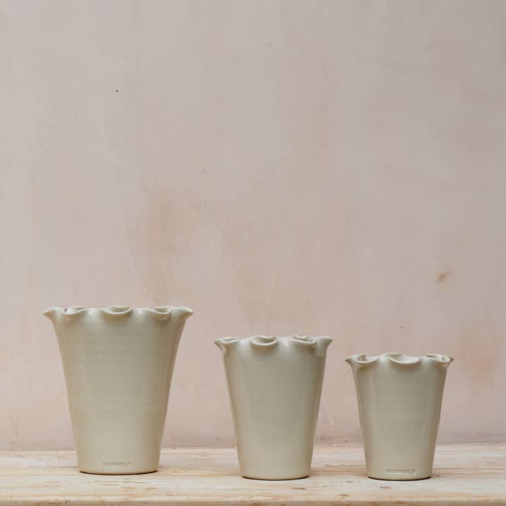 Botanique Workshop - Wholesale Vase - Hand Thrown Ceramic Frilly Vases | 3 Sizes Available1