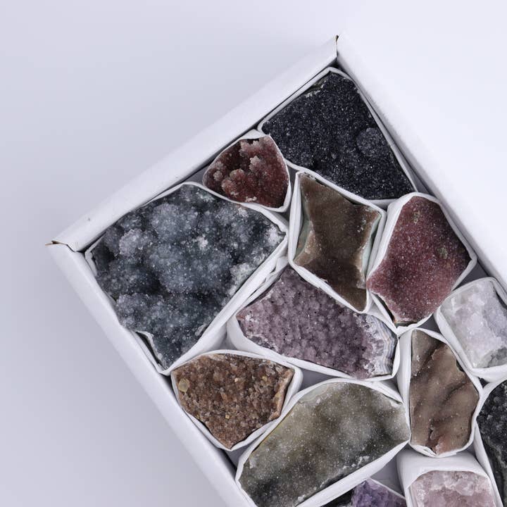 Uruguay Rainbow Amethyst Clusters Flat of 13 and other Purchase Wholesale amethyst cluster. Free Returns & Net 60 Terms on Faire trending on Faire.