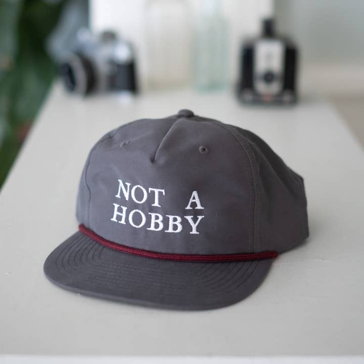 Not a Hobby™ 5 Panel Woven Rope Grey Hat for wholesale by TIVVI