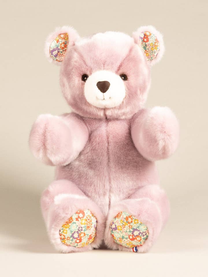 Robert the Bear - Parme / Orange Liberty - Small for wholesale by pamplemousse peluches