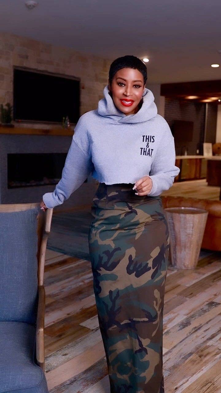 Camuflagem Saia Justa com Racha e Estampa Camuflada Casual para Mulheres para venda a revendedores na Faire0