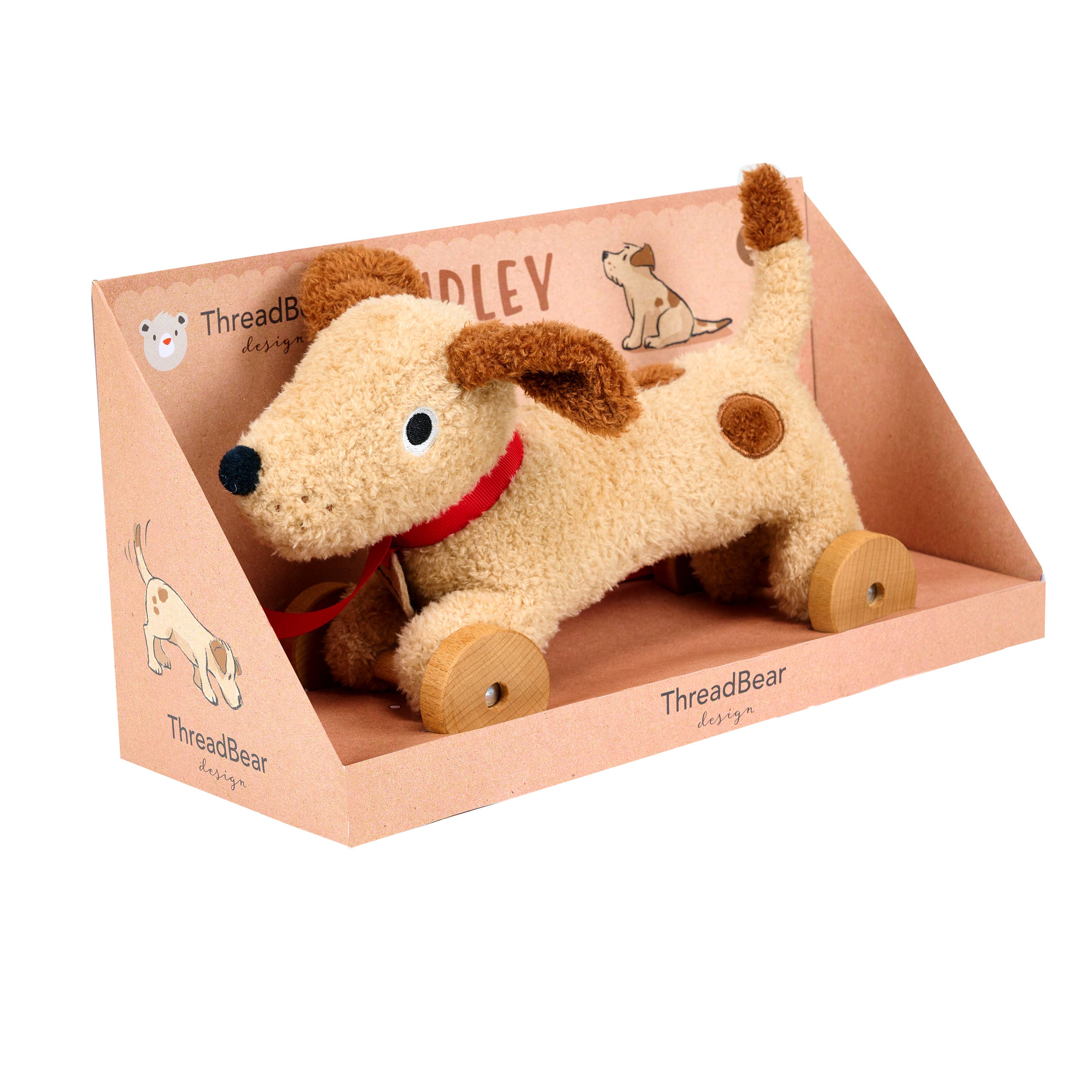 ThreadBear Design UK/EU – wholesale Stuffed/plush toy – Kids & baby – ThreadBear Dudley Pull Along Dog1
