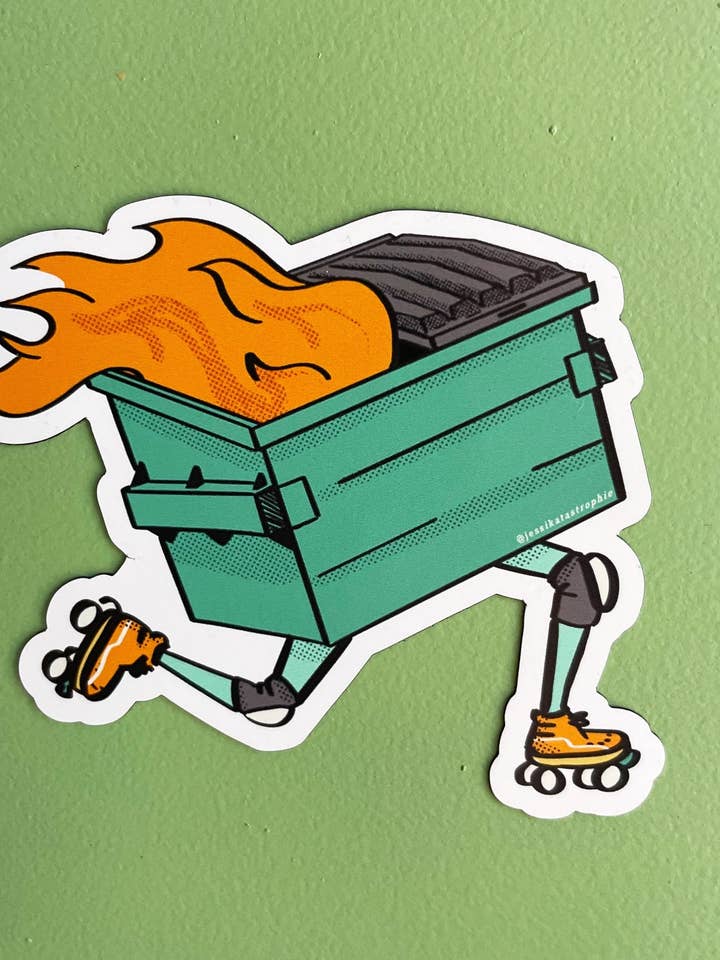 Imán para nevera con fuego sobre ruedas para venta al por mayor de Full Send Studio