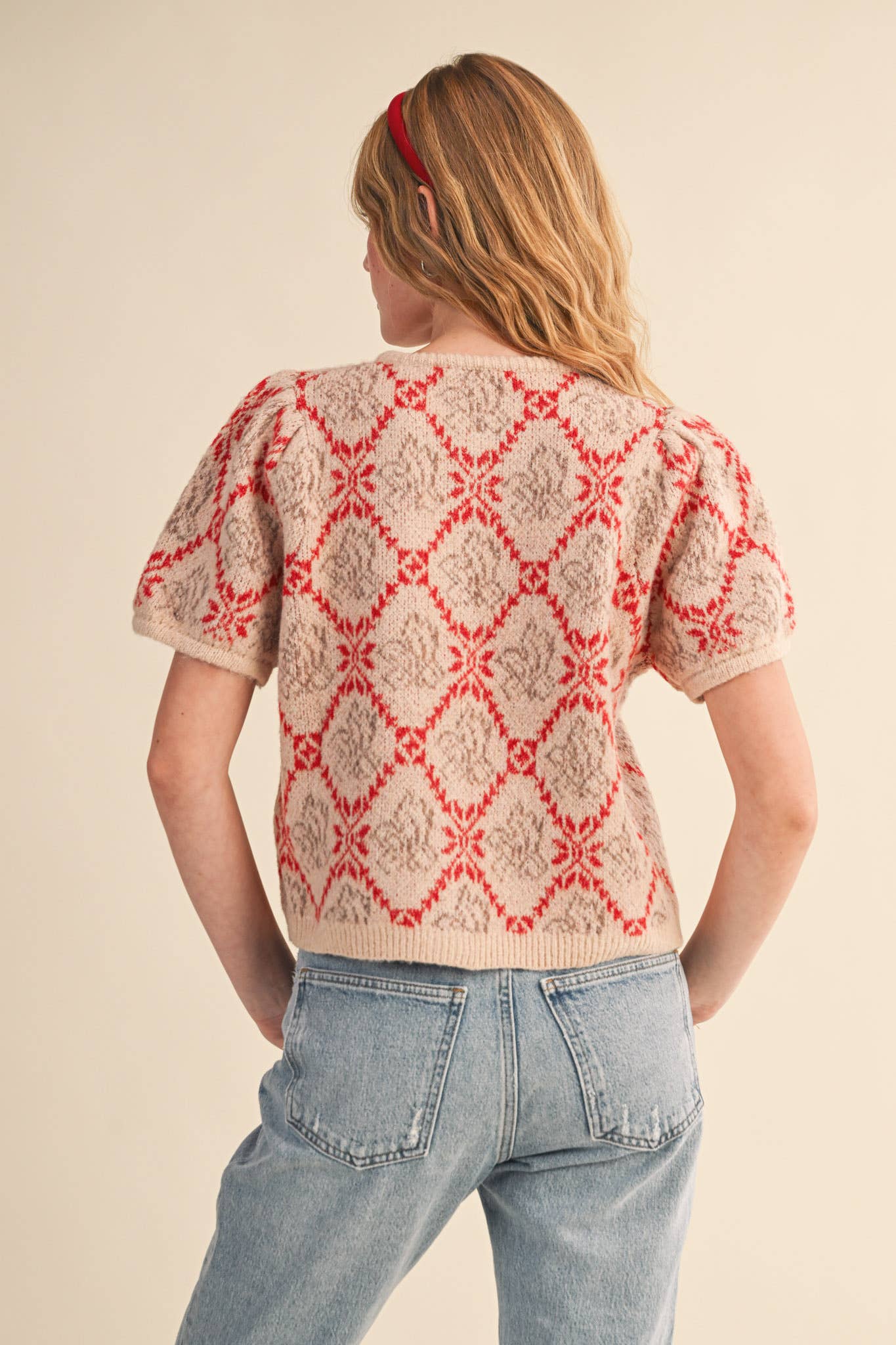 &MERCI - Wholesale Cardigan - Women's - FLORAL SHORT SLEEVE SWEATER CARDIGAN MSW1125834