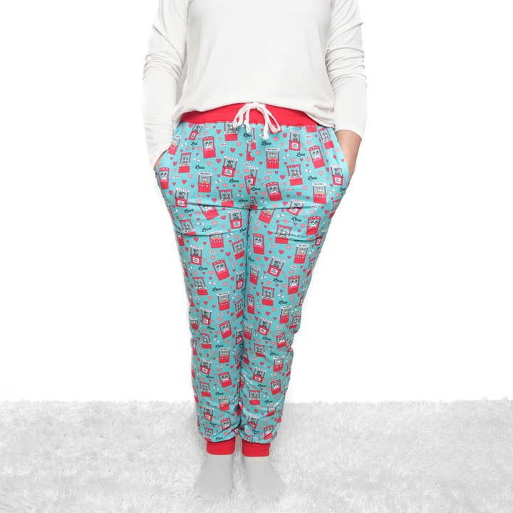 Pittie Kissing Booth Human Pants - Teal for wholesale by Pittie Clothing Co.