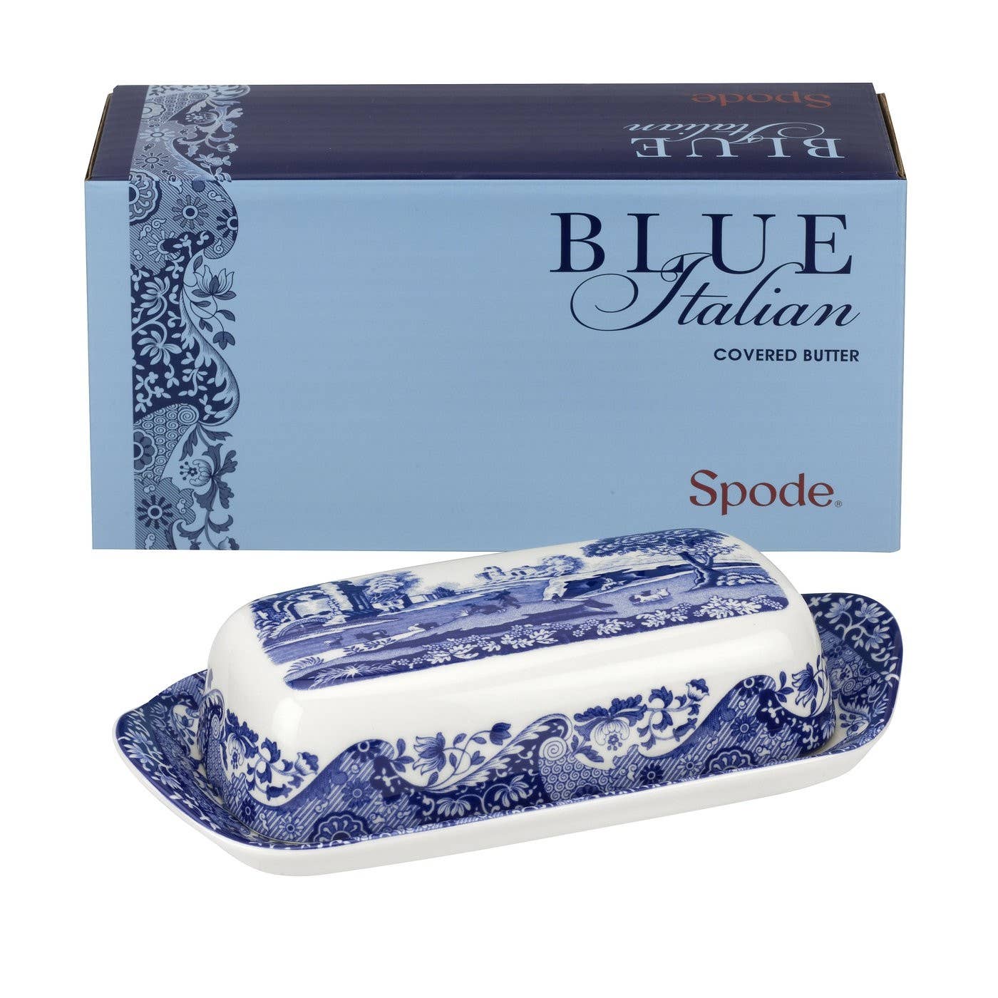 Portmeirion, Spode, Pimpernel, Nacthmann, Wrendale Designs - Wholesale Butter Dish - Spode Blue Italian Covered Butter Dish2