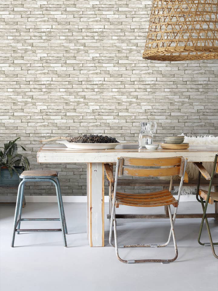 Wallpaper Pieces of Wood for wholesale by The Design Department b.v.