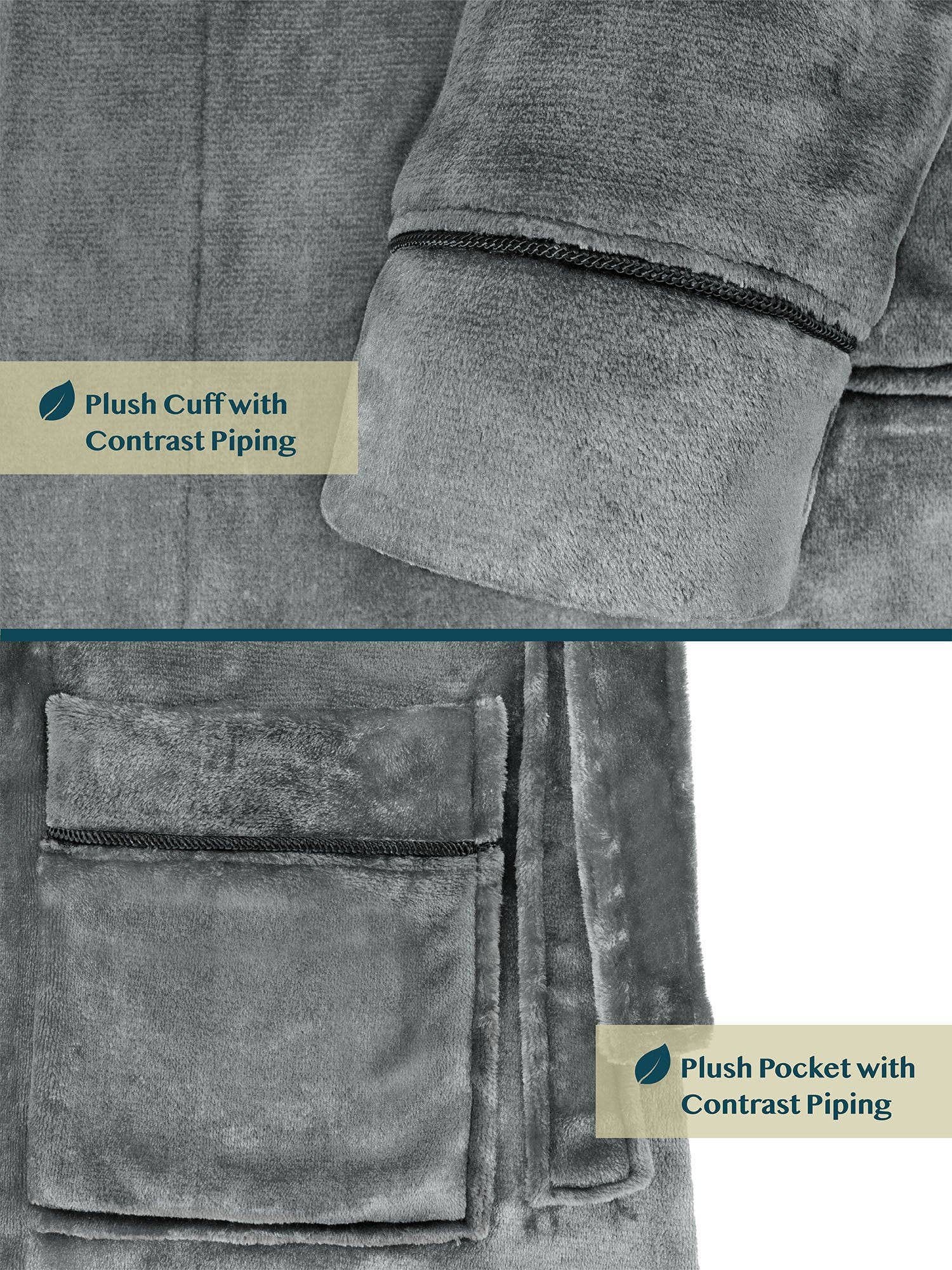 Pavilia - Wholesale Badjas - Heren - Herenbadjas van fleece met contrastpaspel22