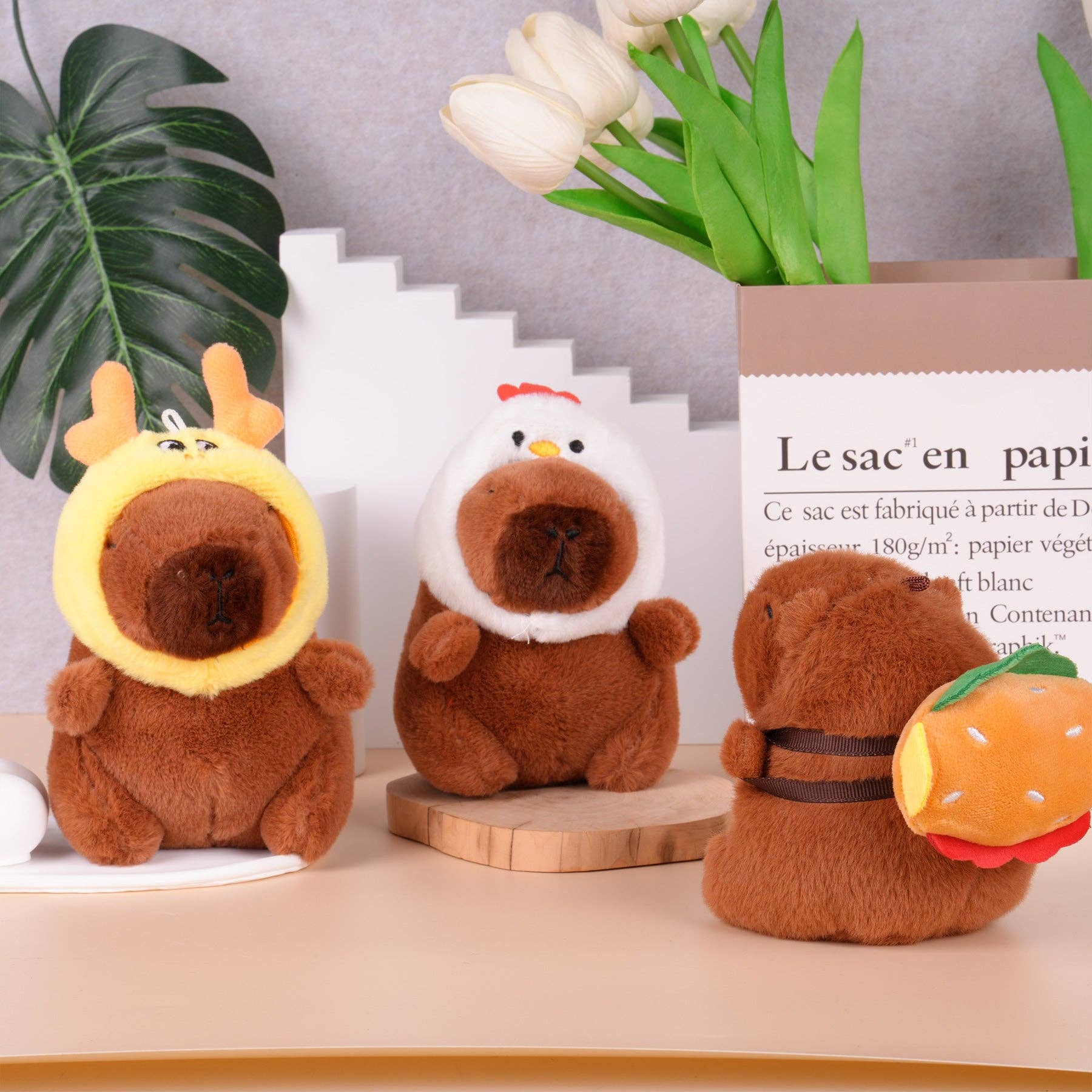 CapyFun - Vente Porte-clés – femme - Porte-clés peluche capybara avec poule7