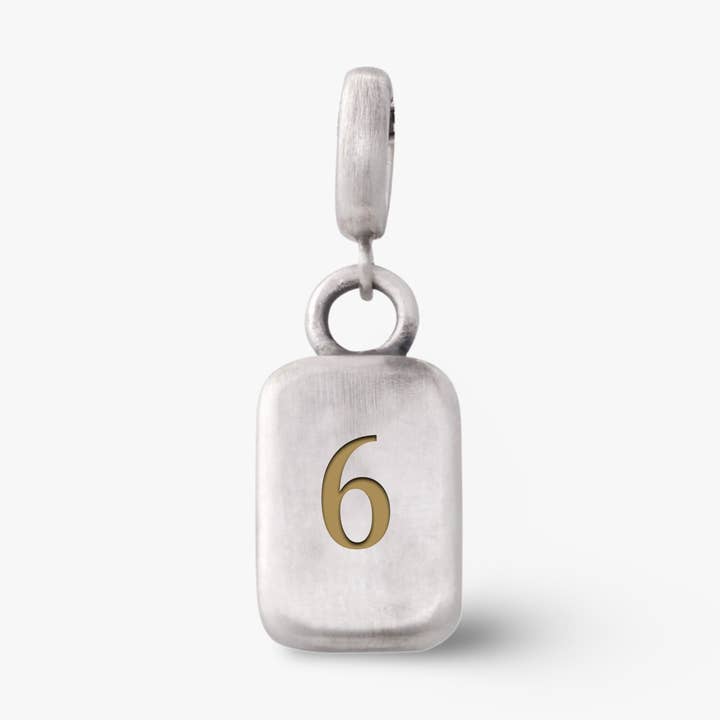 Ciondolo numerologico n. 6, argento sterling per la vendita all'ingrosso da parte di Golden Horn Jewellery