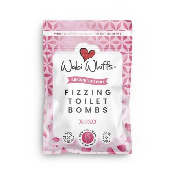 56g (16ct) XOXO Fizzing Toilet Bombs for wholesale by Wabi Whiffs