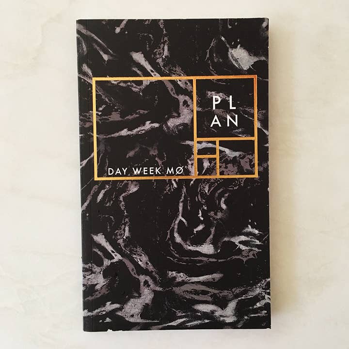 Black carrara yearless planner for wholesale by Ferme à Papier