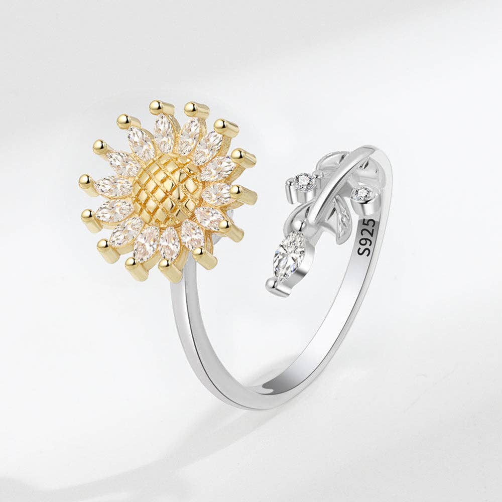 Revelari - Wholesale Multi-Stone Ring - Sunflower Adjustable Sterling Silver Ring0