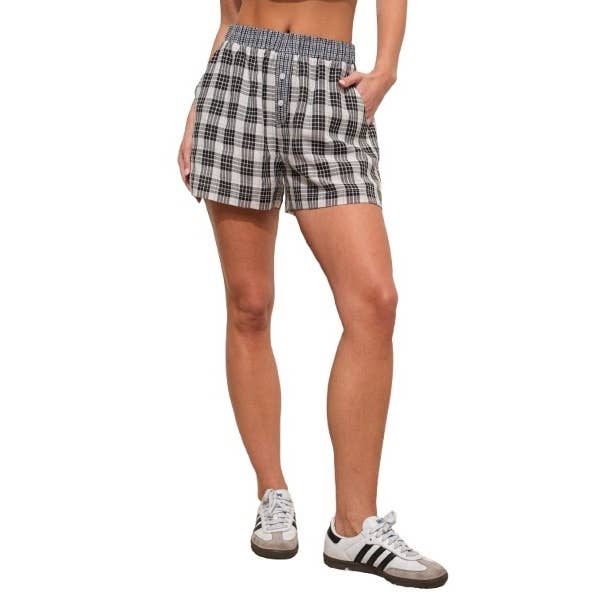 Plaid Boxer Shorts with Pockets and Comfortable Lining for wholesale by Blue Bunny Inc