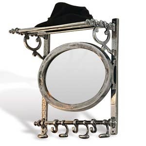 DDecorStore - Wholesale Muurspiegel - WARDROBE wandkapstok met plank, spiegel en hoedenhanger1