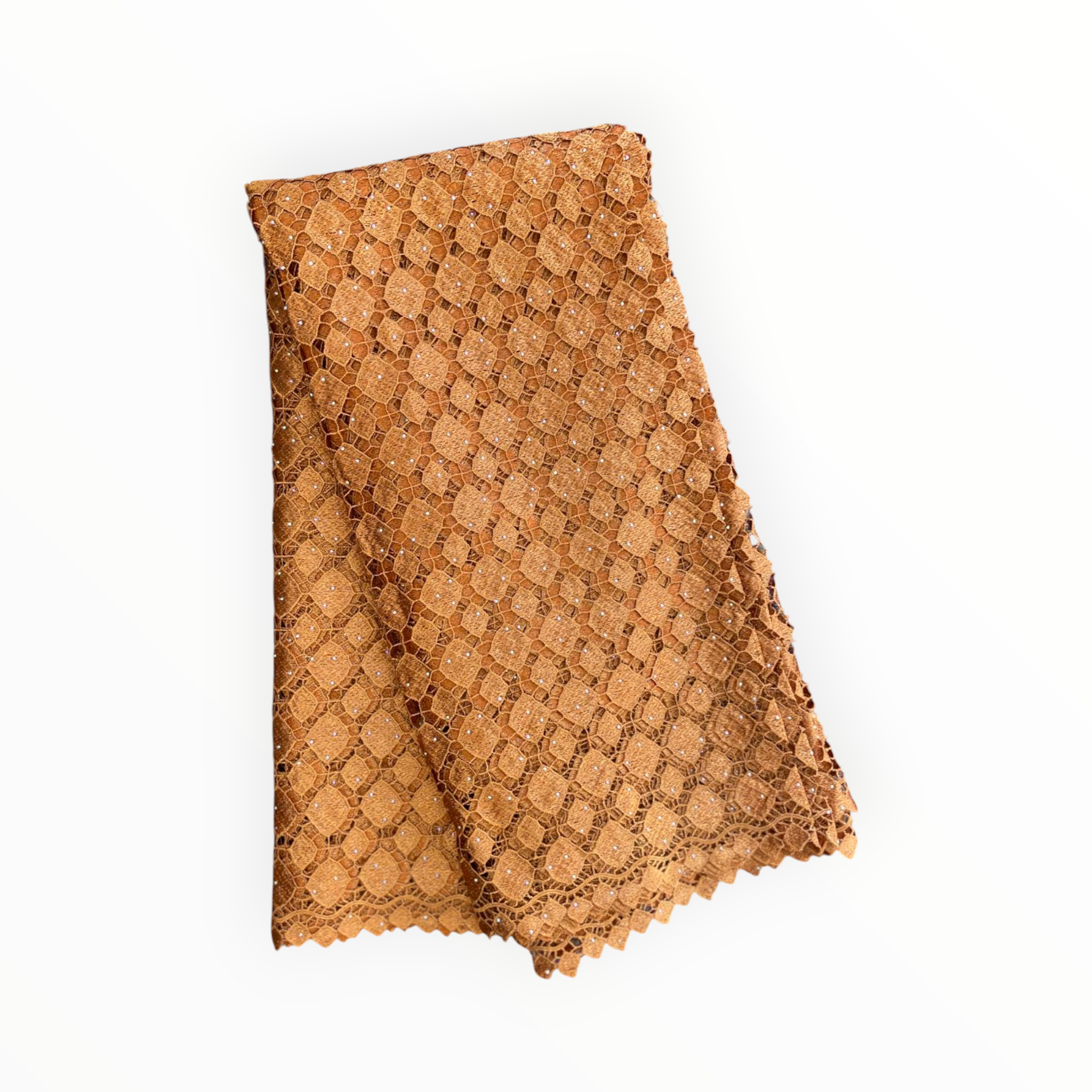 City Fabrics – wholesale Craft supplies – Top Quality Cord Lace Fabric in Brownish Gold - 5 Yards0