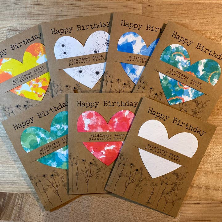 The Raven’s Edge Studio - Wholesale Birthday card - Wildflower Seed Heart Birthday Card: Plantable, Eco Friendly1