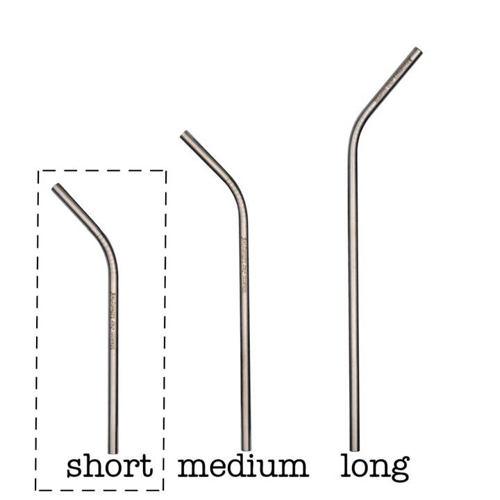 Mason Jar Lifestyle - Wholesale Drinking Straw - Short Thin Bent Stainless Steel Straw for Half Pint Jar