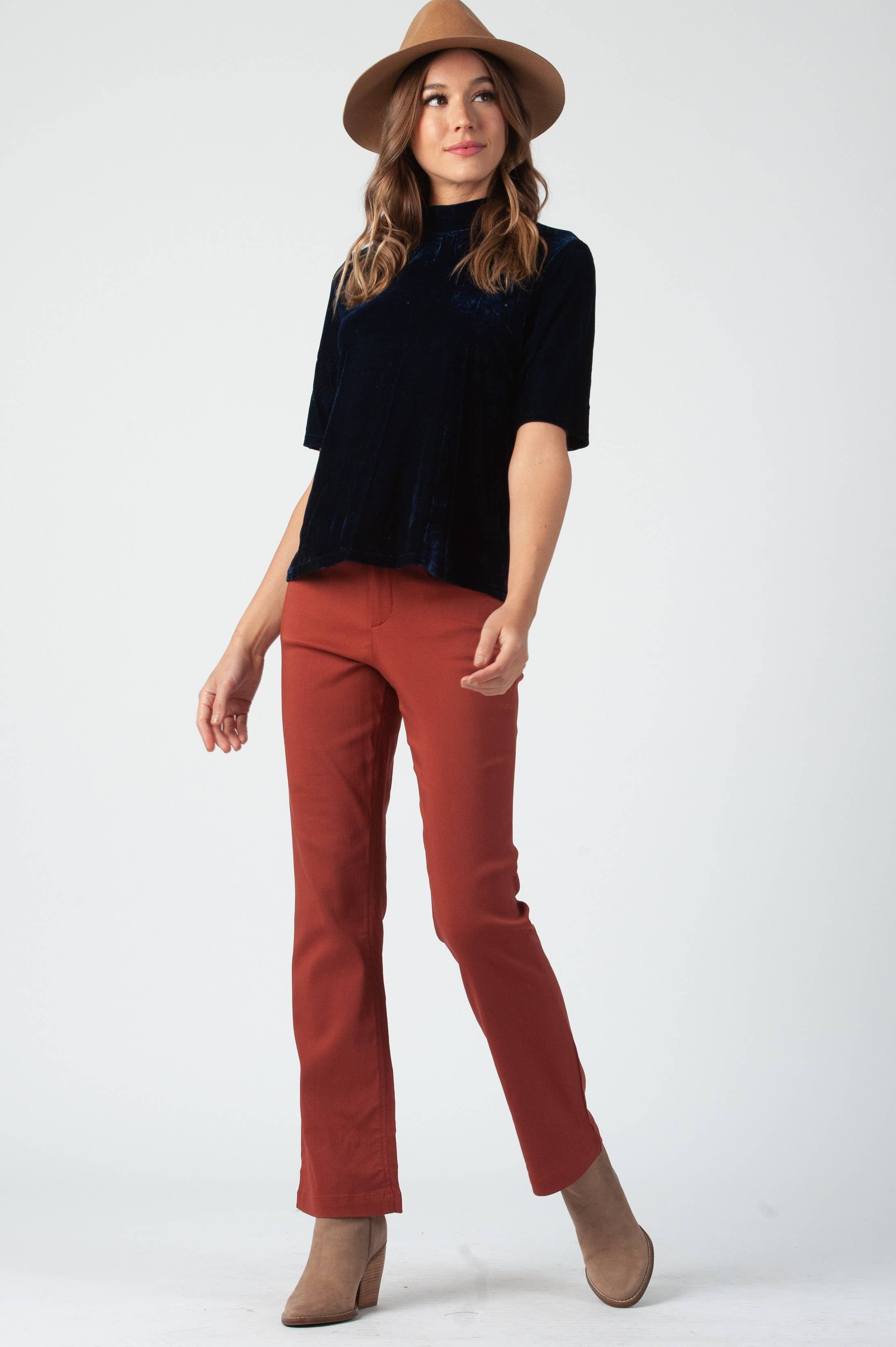 Lucca Couture - Wholesale Knit Top - Women's - Velvet MOCK NECK TOP | SAPPHIRE VELVET0