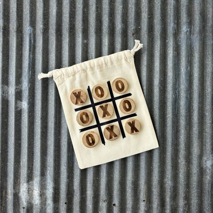 Sage & Soil – wholesale Board game – Travel Tic Tac Toe Game with Canvas Bag