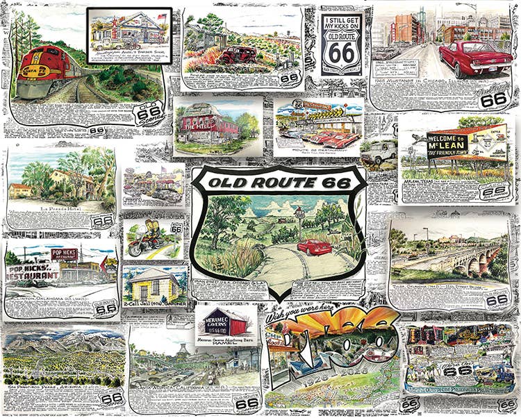 Hart Puzzles - Wholesale Puzzel - Volwassene - Bob's Route 66 van Bob Waldmire1