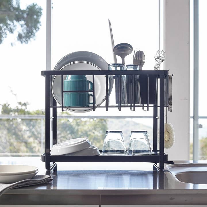 Yamazaki Home - Wholesale Dish Drying Mat/Rack - Tower Two-Tier Dish Rack - Steel7