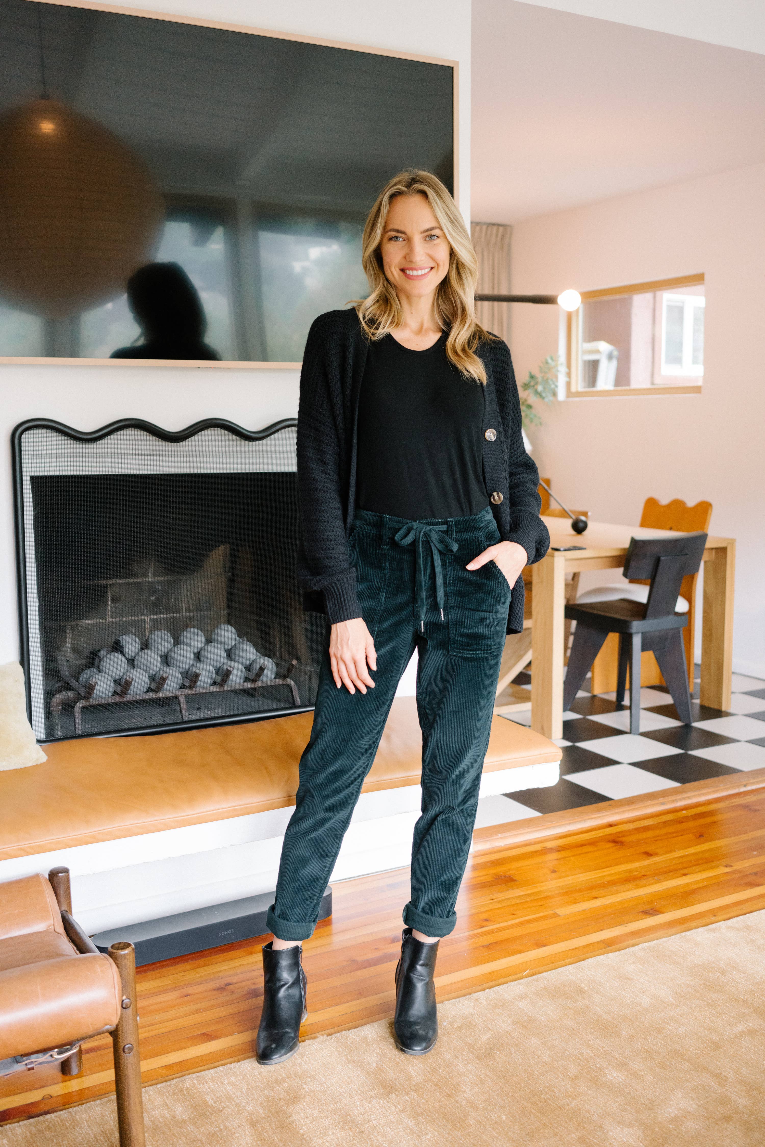 Emrld High Waisted Corduroy Cuffed Jogger for wholesale on Faire