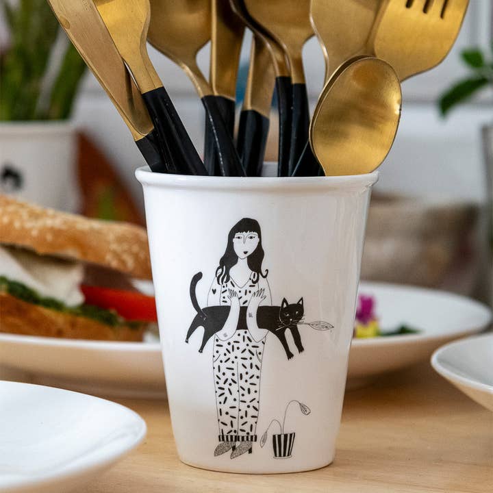helen b - Wholesale Drinking Glass/Cup - cup black cat