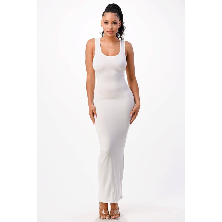 Lime All the Time – Großhandel Kleid – Damen – Einfarbig Muscle Tank Maxikleid8