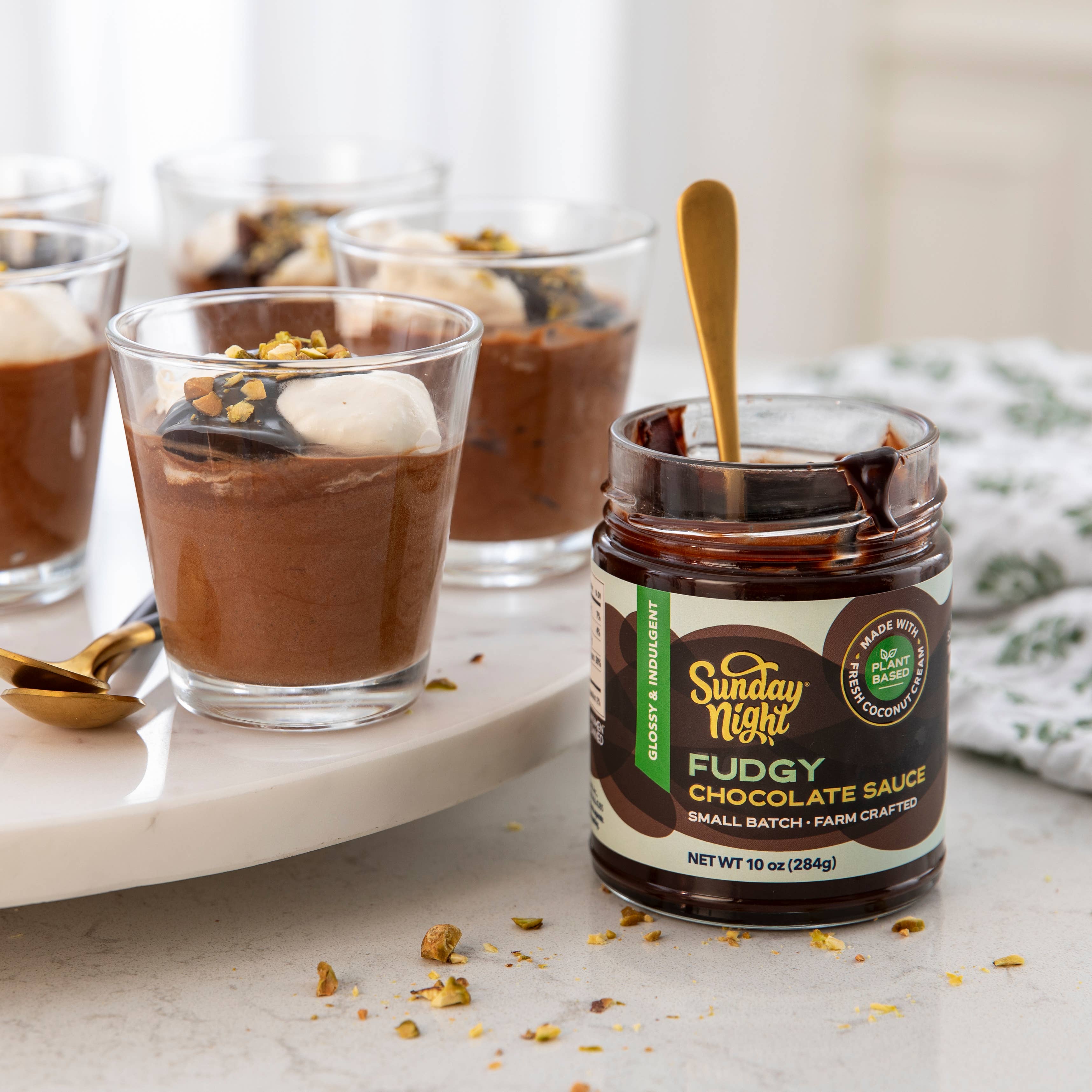 Sunday Night Foods - Vendita all'ingrosso Fudge caldo/crema al cioccolato - Salsa al cioccolato densa e vellutata (Vegana, a base vegetale)3