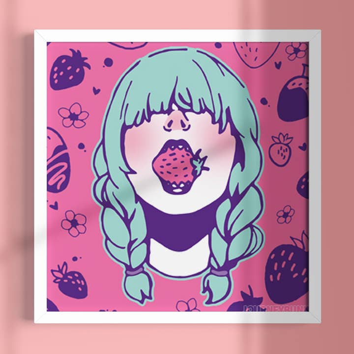 Impression de fraises de mon appétit Illustration Originale pour la vente par Journeybunny