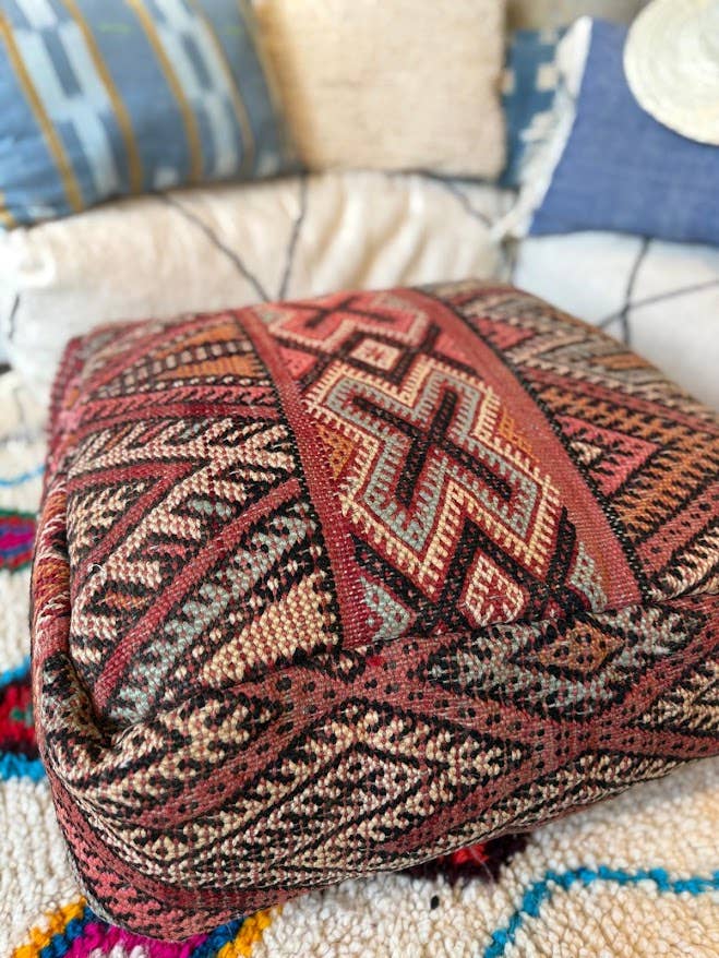 NOMAD BY LIV - Wholesale Floor Pillow - Vintage Kilim Floor cushions, Upcycled, Colorfull, wool0
