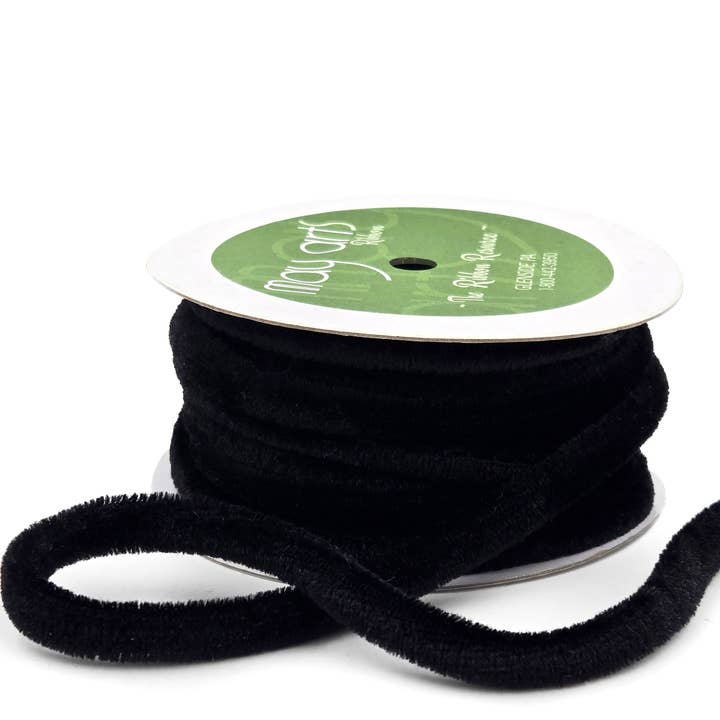 May Arts Ribbon - Wholesale Ribbon - Gift Wrapping - 1/4" Black Velvet Piping0