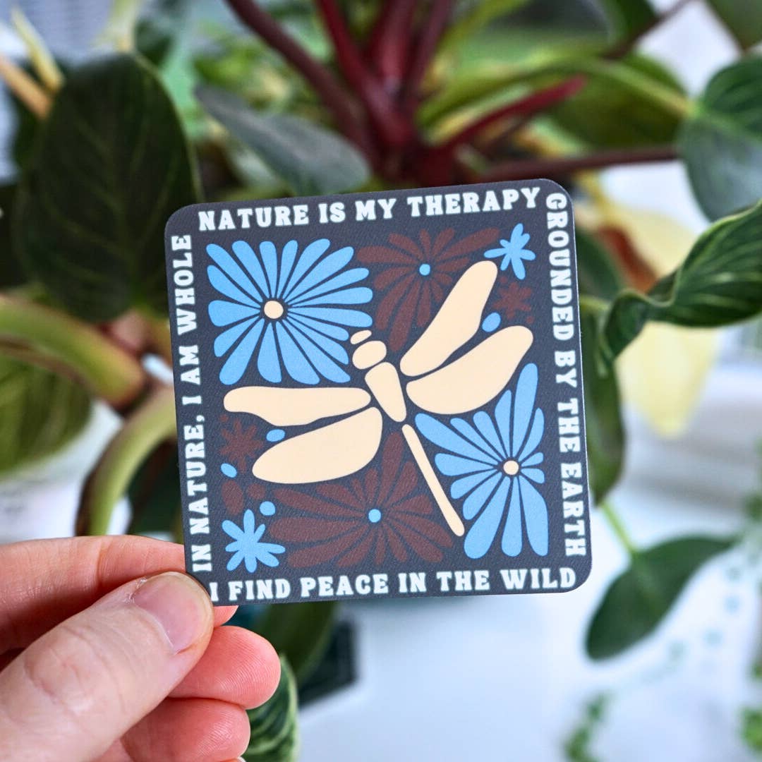 Mindful over Mind Full - Wholesale Sticker - Nature is my Therapy Sticker | Mental Health Sticker