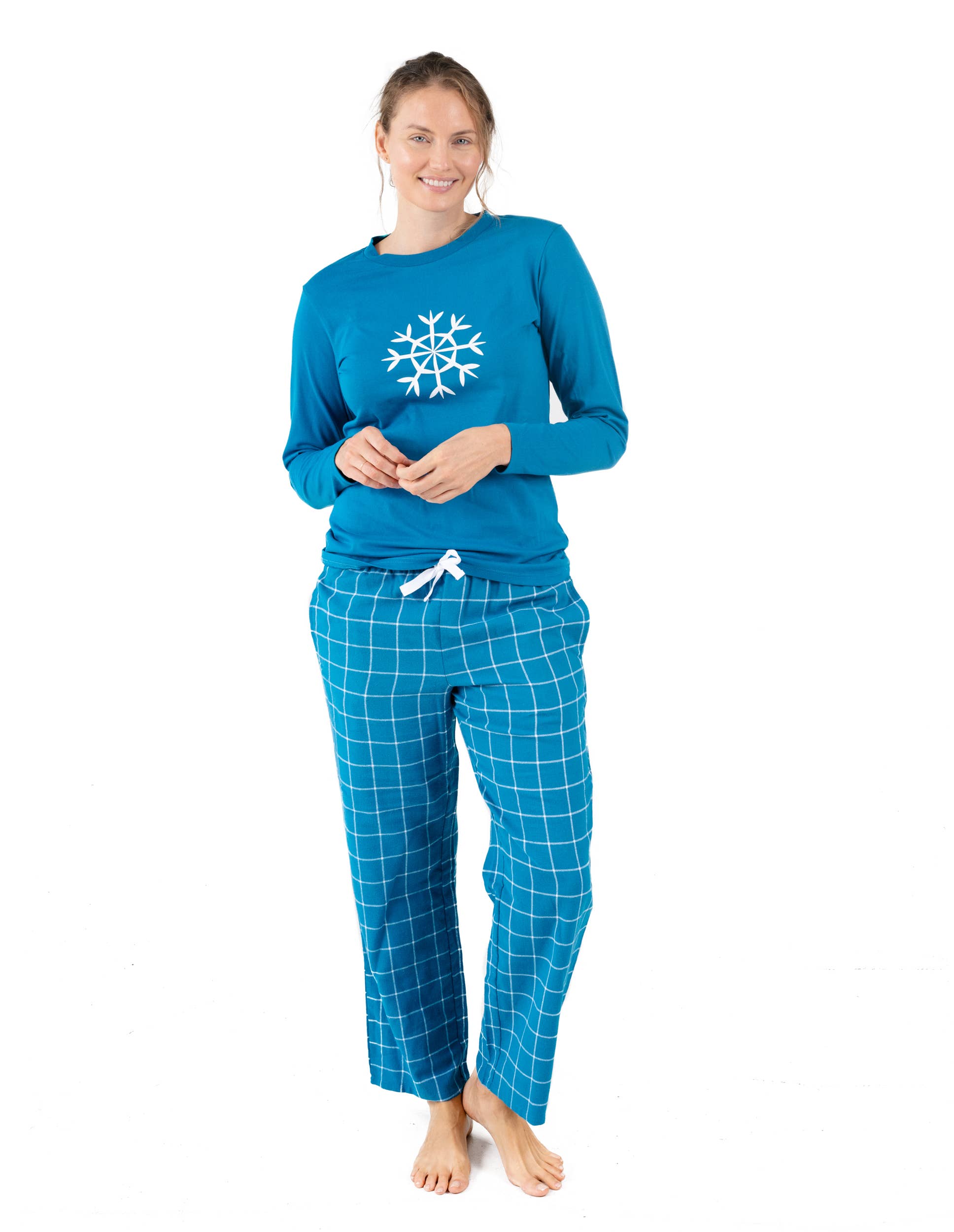 Leveret Pajamas - Vente Haut et bas de pyjama – femme - Pantalon deux pièces en flanelle en coton pour femmes10