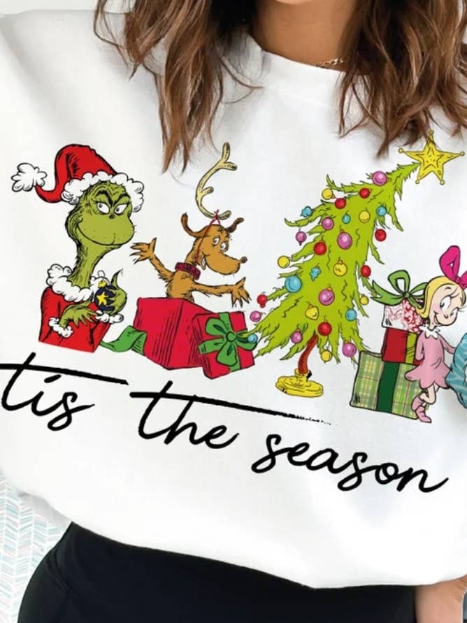 Grinch tis het sweatshirt voor kinderen van het seizoen voor wholesale door Tiny trendz teez