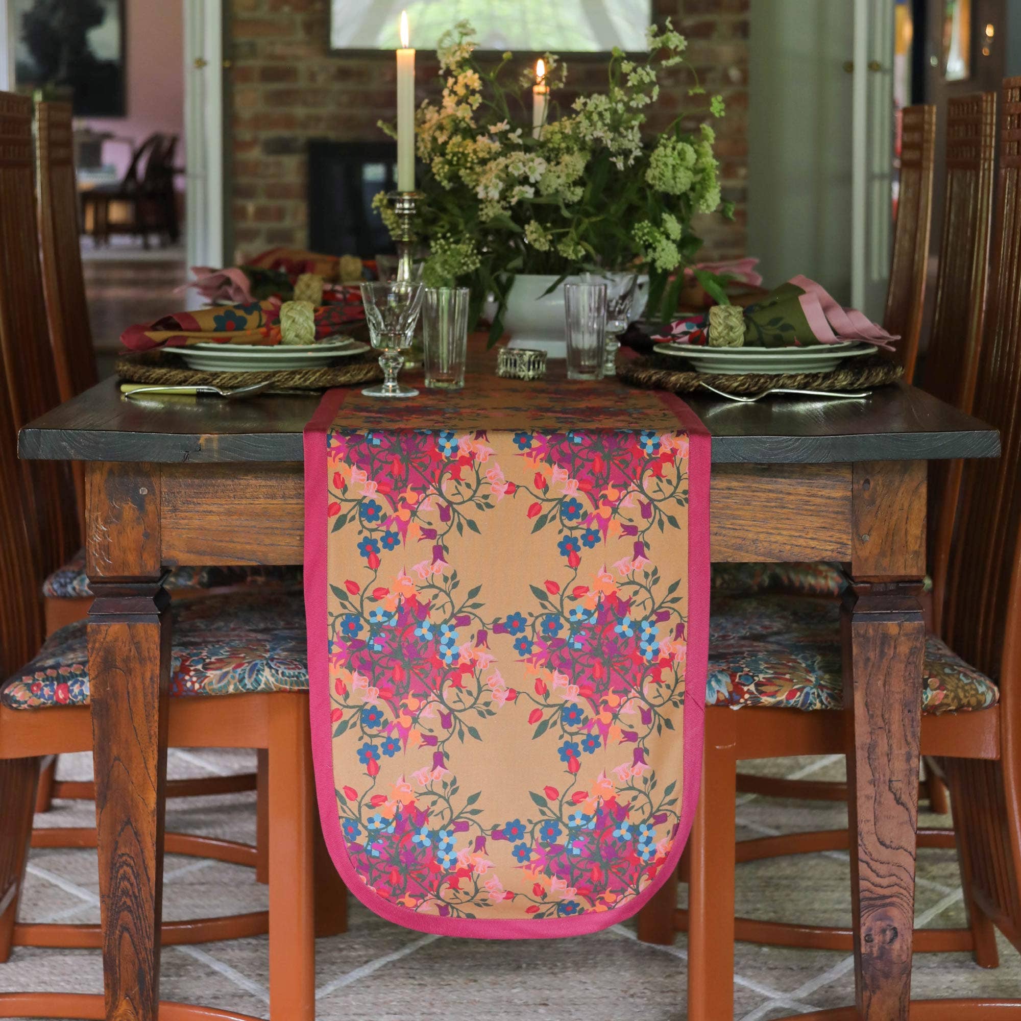 Sophie Williamson Design - Vente Chemins de table - Chemin de table Blumen orange3