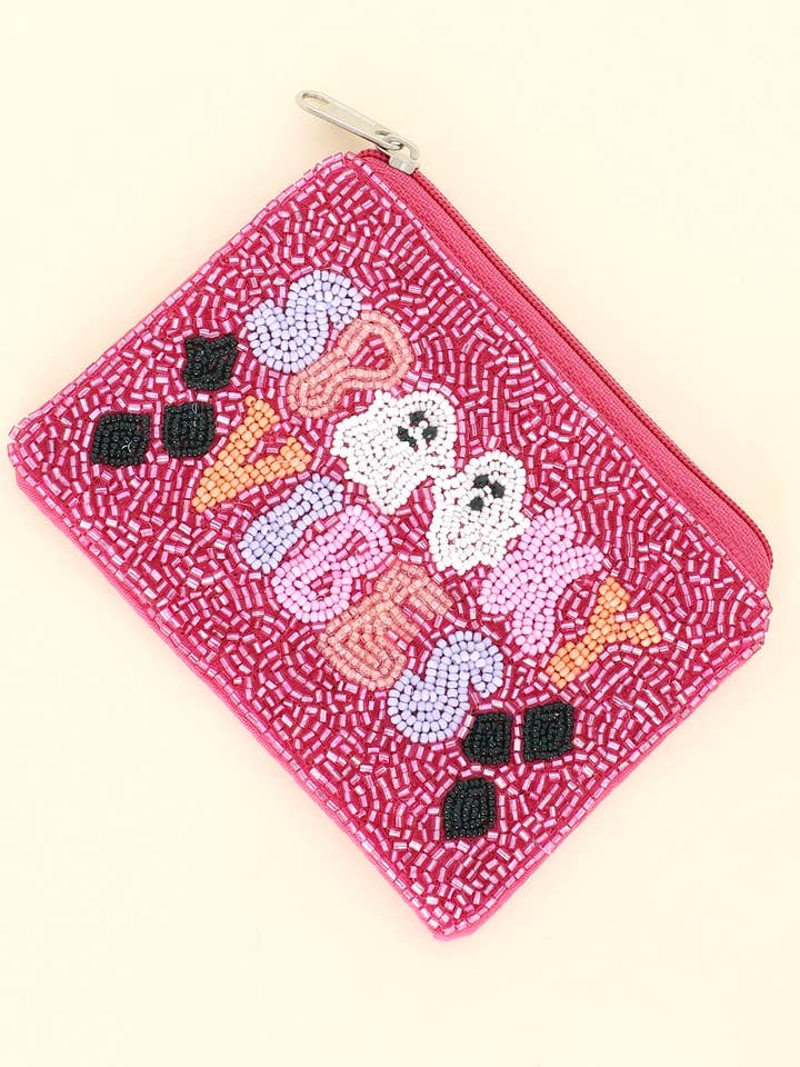 Spooky Vibes Beaded Coin Bag for wholesale by SP Sophia Collection