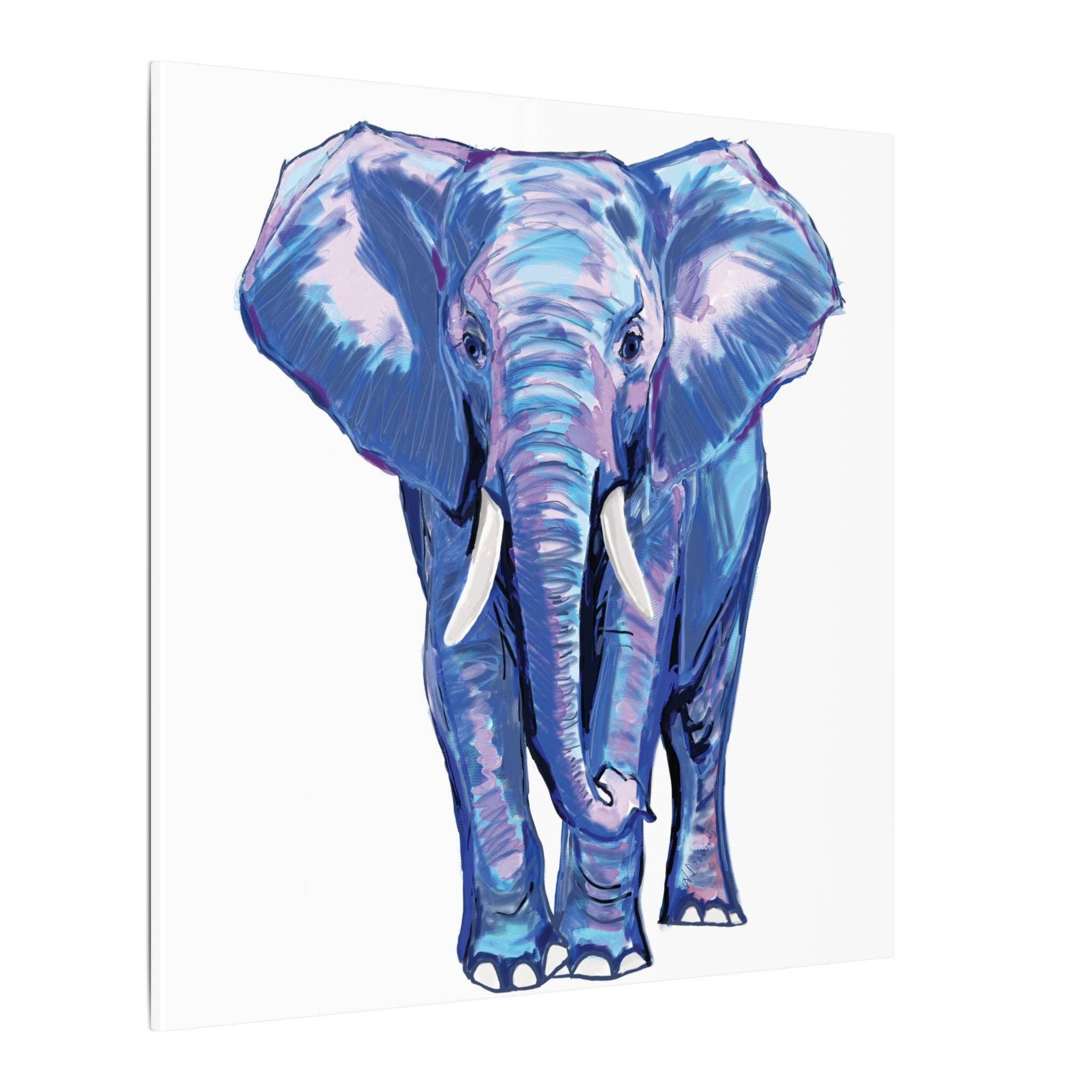 Blue Cava - Wholesale Art Print - Blue and Pink Elephant Canvas Art - Colorful Elephant Wall Décor60