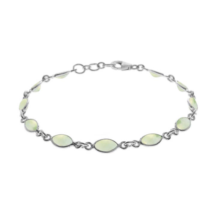 Bracelet en préhnite marquis délicat Bridget pour la vente par Kali Ma Designs - Sterling Silver Jewellery