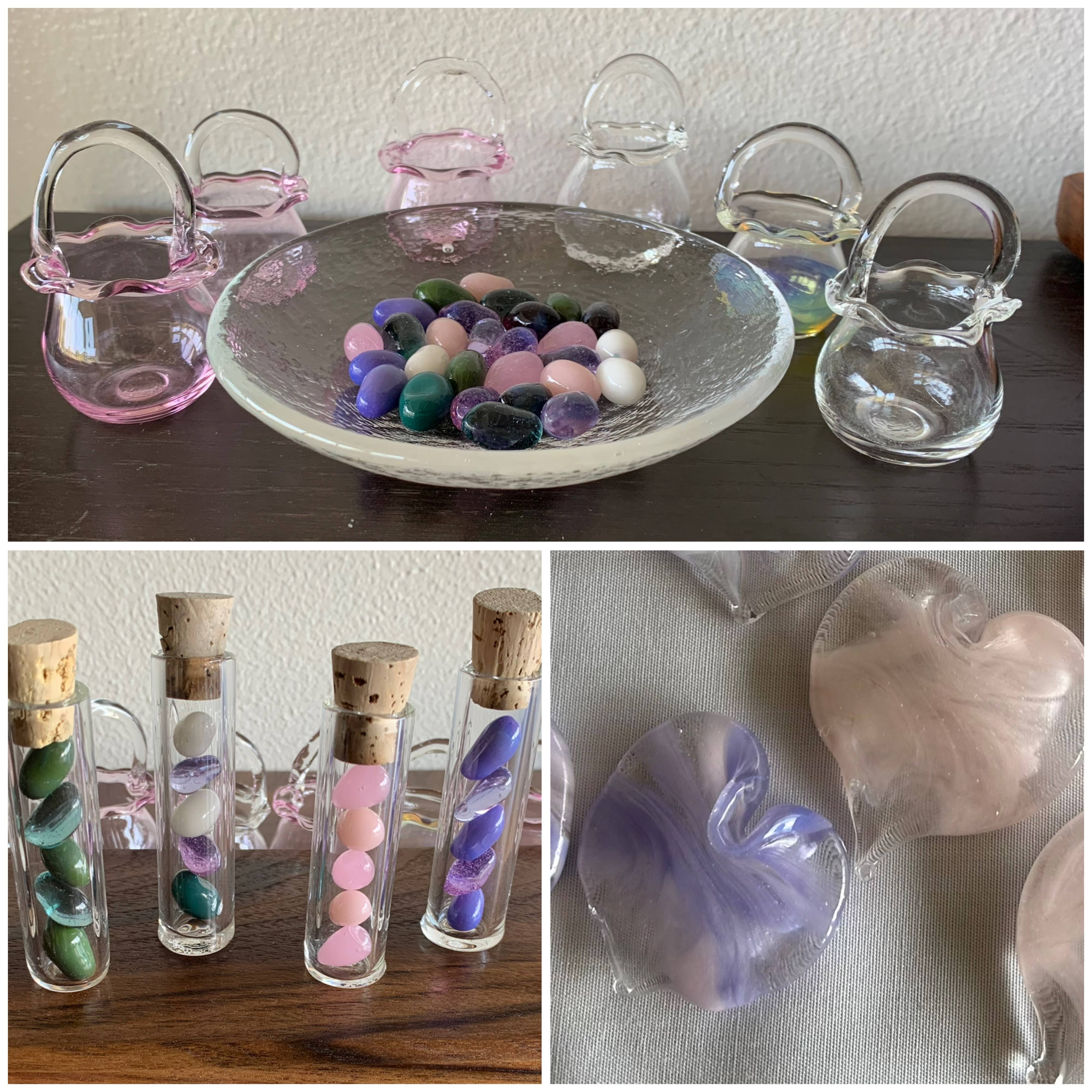 Terrapin Glass Gardens – wholesale Decorative tabletop object – Glass miniature Basket with Eggs0