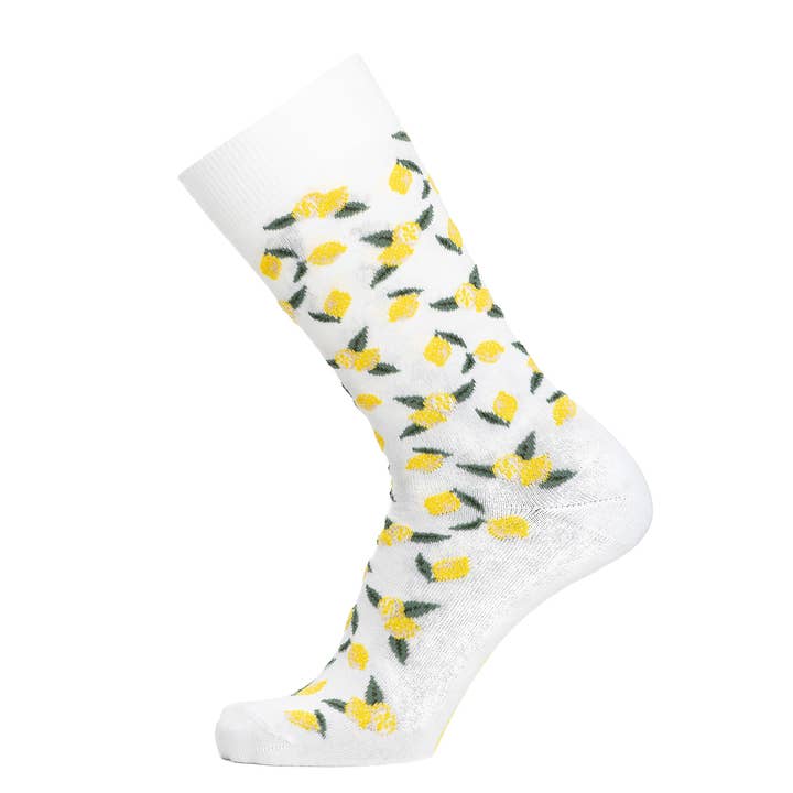 Zitronen - Herrensocken - weiße Baumwolle für den Großhandel von Maison Broussaud