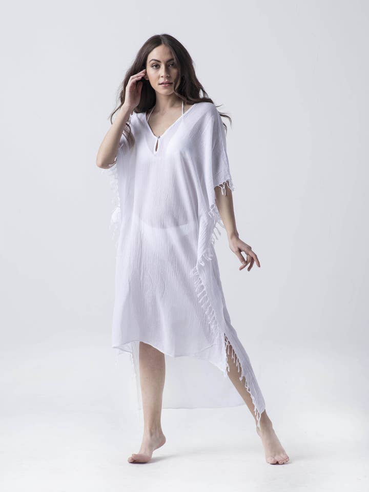 AYLIN COLERI-LUXURY RESORT/LOUNGE WEAR COLLECTION - Wholesale Swim Cover Up - Women's - Foxy-Beach/Resort Caftan