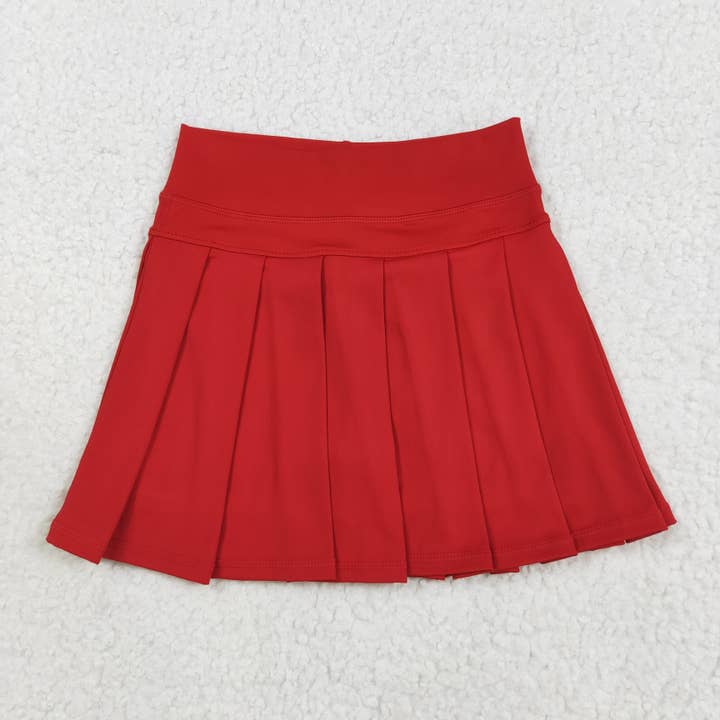 Baby Girls Red Yoga Skorts Bottom Pleated Skirts for wholesale by Aier Wholesale
