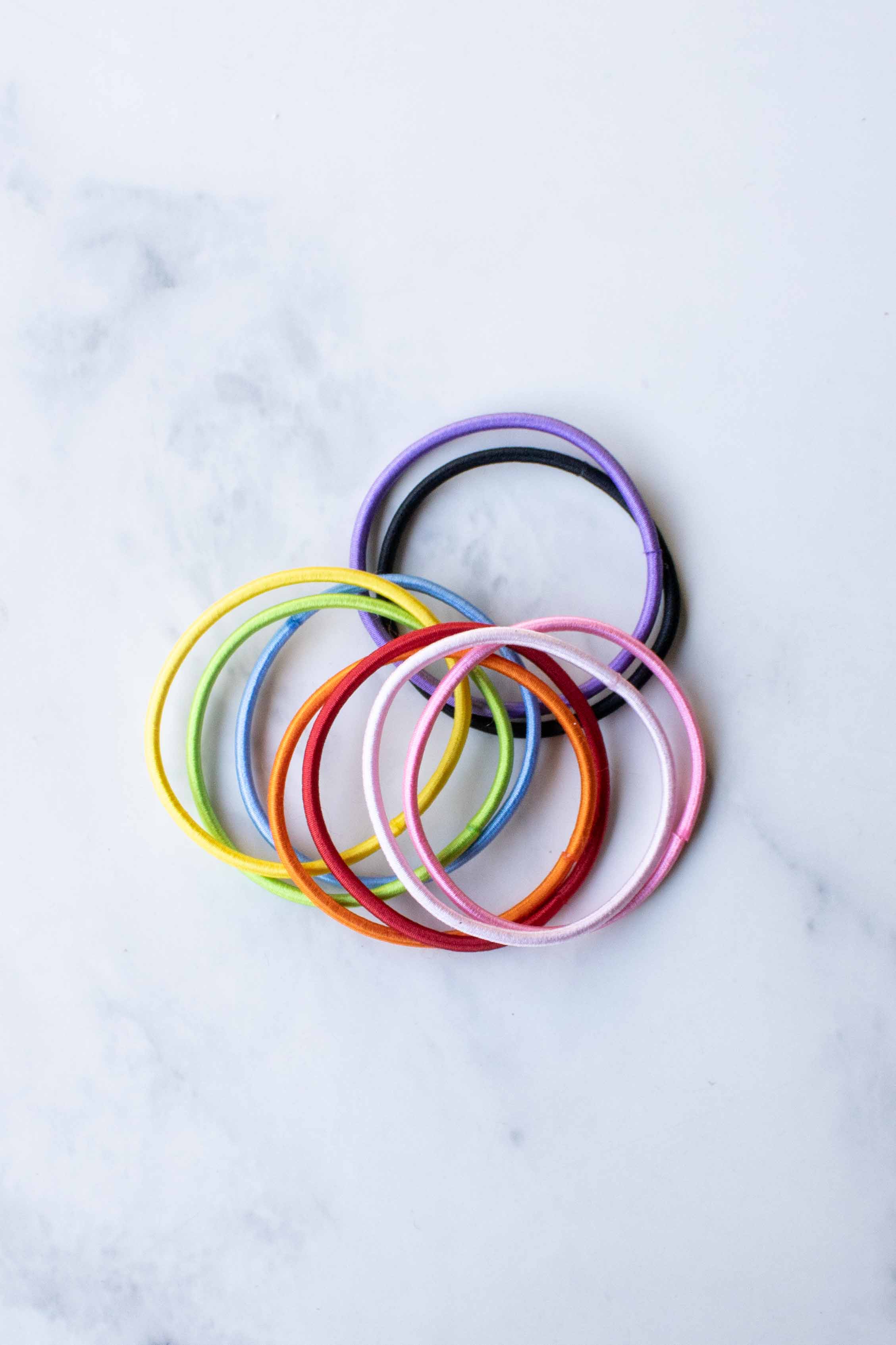 Tiepology - Vente Élastique à cheveux - Ensemble d'élastiques à cheveux arc-en-ciel quotidien1